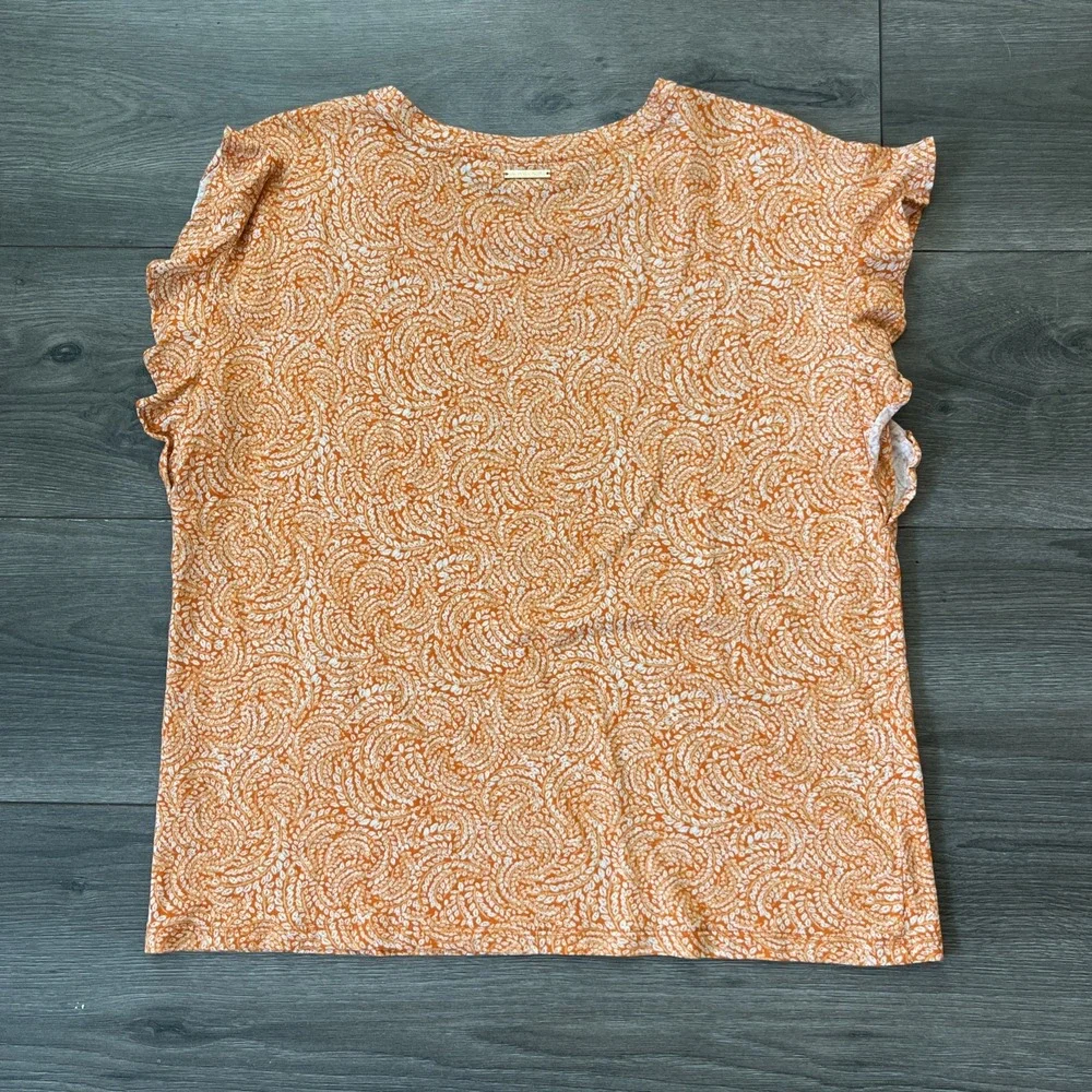 Michael Kors Womens M Top Blouse Sleeveless Orange